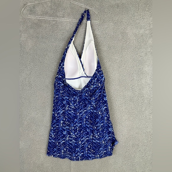 LL bean one piece swim dress blue size 10 long - Picture 2 of 5